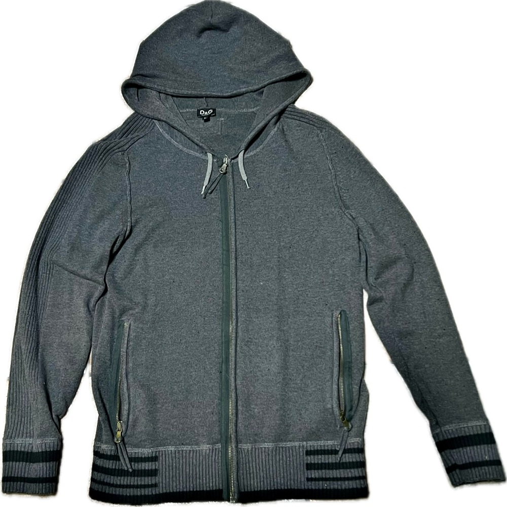 Men’s Wool Dolce & Gabbana Zip Up Hoodie. Imported From Italy.